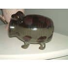 Pottery piggybank with a cork snout, made by Sue & John Sneddon at St Agnes Pottery