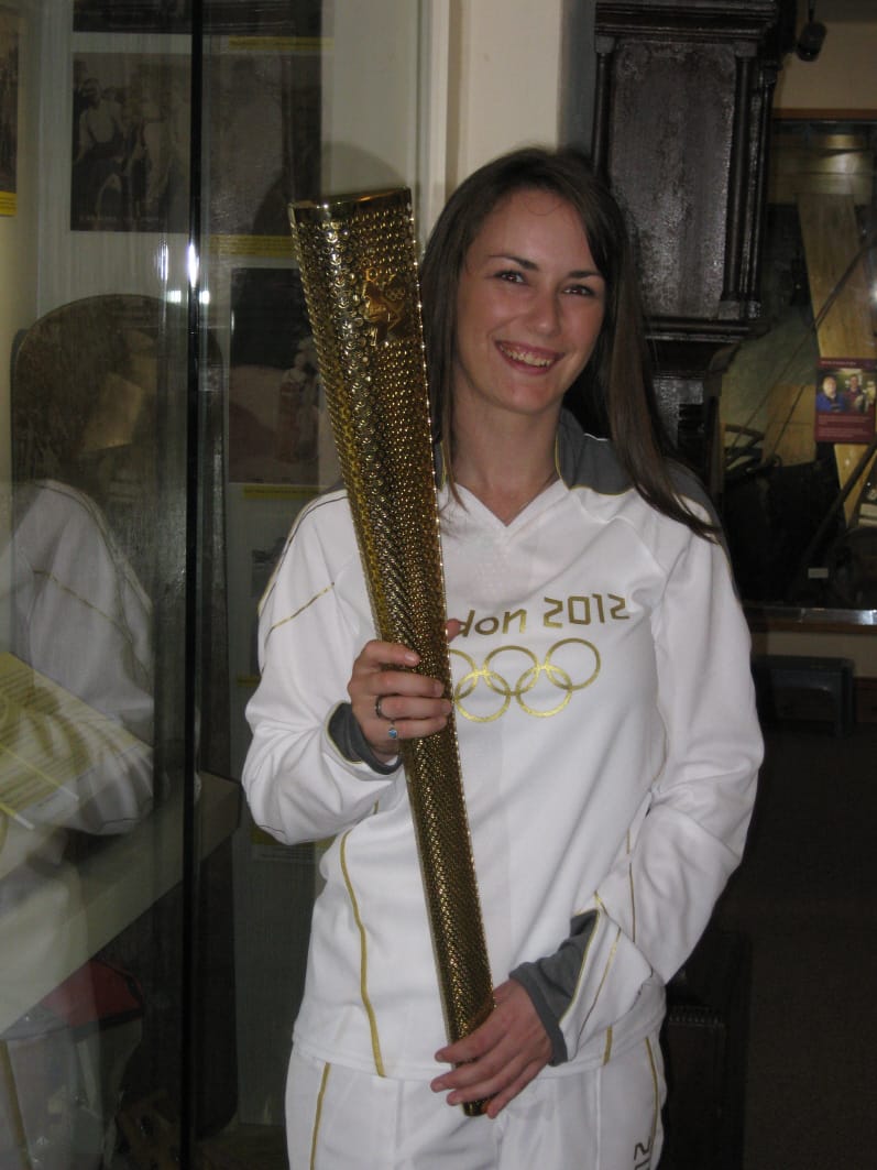 Samantha Woon with her Olympic torch